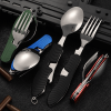 Tablespoon Set 4 In 1 Foldable Spoon Knife Fork Bottle Opener Stainless Steel Folding Pocket Kits Outdoor Tableware Set