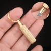 1pc Mini Brass Capsule Knife; Stainless Steel Portable Pocket Knife; Survival Knife With Keychain Pendant; Outdoor Fishing Accessories