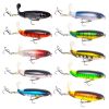 20pcs 1set 13g 35g Topwater Fishing Lures Set Of 20 Popper Bait With 3D Eyes ABS Plastic Hard Baits For Bass Pike