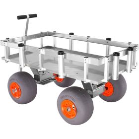 VEVOR Beach Fishing Cart, 500 lbs Load Capacity, Fish and Marine Cart with Four 13" Big Wheels PU Balloon Tires for Sand