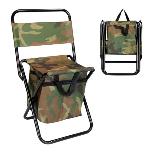 Foldable Fishing Chair With Backrest Built-In Cooler Bag Portable Handle Outdoor Lightweight Fishing Stool For Camping Hiking Hunting Foldable Fishing Chair With Backrest Built-In Cooler Bag Portable Handle Outdoor Lightweight Fishing Stool For Camping Hiking Hunting