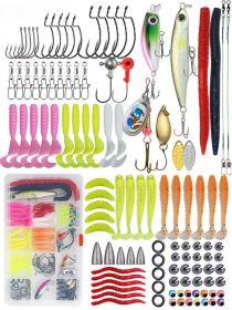 114 pieces of long-pitched lure fishing rig set freshwater kill sequined minoan hook accessories fake bait set