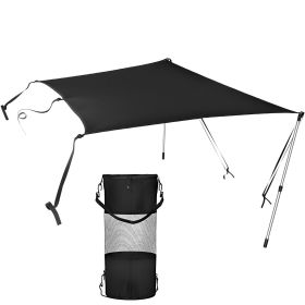 VEVOR T-Top Sun Shade Kit 6' x 7', UV-Proof 600D Polyester T-top Extension Kit with Rustproof Steel Telescopic Poles, Waterproof T-Top Shade Kit