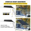 VEVOR T-Top Sun Shade Kit 5' x 5', UV-Proof 600D Polyester T-top Extension Kit with Rustproof Steel Telescopic Poles, Waterproof T-Top Shade Kit