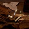 1pc Mini Brass Capsule Knife; Stainless Steel Portable Pocket Knife; Survival Knife With Keychain Pendant; Outdoor Fishing Accessories