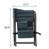 1-piece Padded Folding Outdoor Chair with Storage Pockets,Lightweight Oversized Directors Chair for indoor, Outdoor Camping, Picnics and Fishing