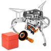 4000W Portable Camping Stove Foldable Powerful Gas Stove Backpacking Burner Collapsible Piezo Ignition with Carrying Case for Outdoor Hiking Cooking