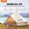 VEVOR 3-5 Person Canvas Glamping Bell Tent, Breathable Waterproof Yurt Tent with Stove Jack and Detachable Side Wall for Family Camping