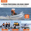 VEVOR Inflatable Dinghy Boat, 4-Person Transom Sport Tender Boat, with Marine Wood Floor and Adjustable Aluminum Bench