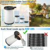 3 Pieces Folding Camping Table Stool Set with 2 Retractable LED Stools