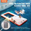 VEVOR Inflatable Floating Dock, 15x6.5FT Inflatable Dock Platform with 4*6FT Trampoline Mesh Pool