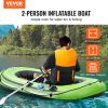 VEVOR Inflatable Boat, 2-Person Inflatable Fishing Boat, Strong PVC Portable Boat Raft Kayak, Includes 45.6 in Aluminum Oars