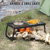 VEVOR Folding Campfire Grill, Heavy Duty Steel Mesh Grate, 22.4" Portable Camping Grates Over Fire Pit