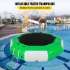 VEVOR 13ft Inflatable Water Bouncer, Green Water Trampoline Splash Padded Inflatable Bouncer Bounce Swim Platform for Water Sports