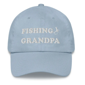 Grandpa Fishing Hat with Fly (Color: Blue)