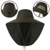 Wide Brim Bucket Hat with Neck Cover Quick Dry Large Brim Fishing Hat Outdoor Sports Jungle Hiking Hat Men Fishermen Sun Hat Cap