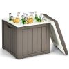 3-In-1 Patio 10 Gallon Ice Cube Cooler Box Table Stool Storage W/Handle