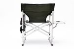 2-piece Padded Folding Outdoor Chair with Side Table and Storage Pockets,Lightweight Oversized Directors Chair for indoor, Outdoor Camping