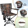 360¬∞ Swivel Hunting Chair Portable Foldable Hunting Chair with Mesh Cup Holder and Storage Pockets